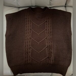 Commense Dark Brown Knit Crop Top